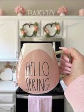 NEW Rae Dunn Hello Spring Pink Tulip Mug 💐